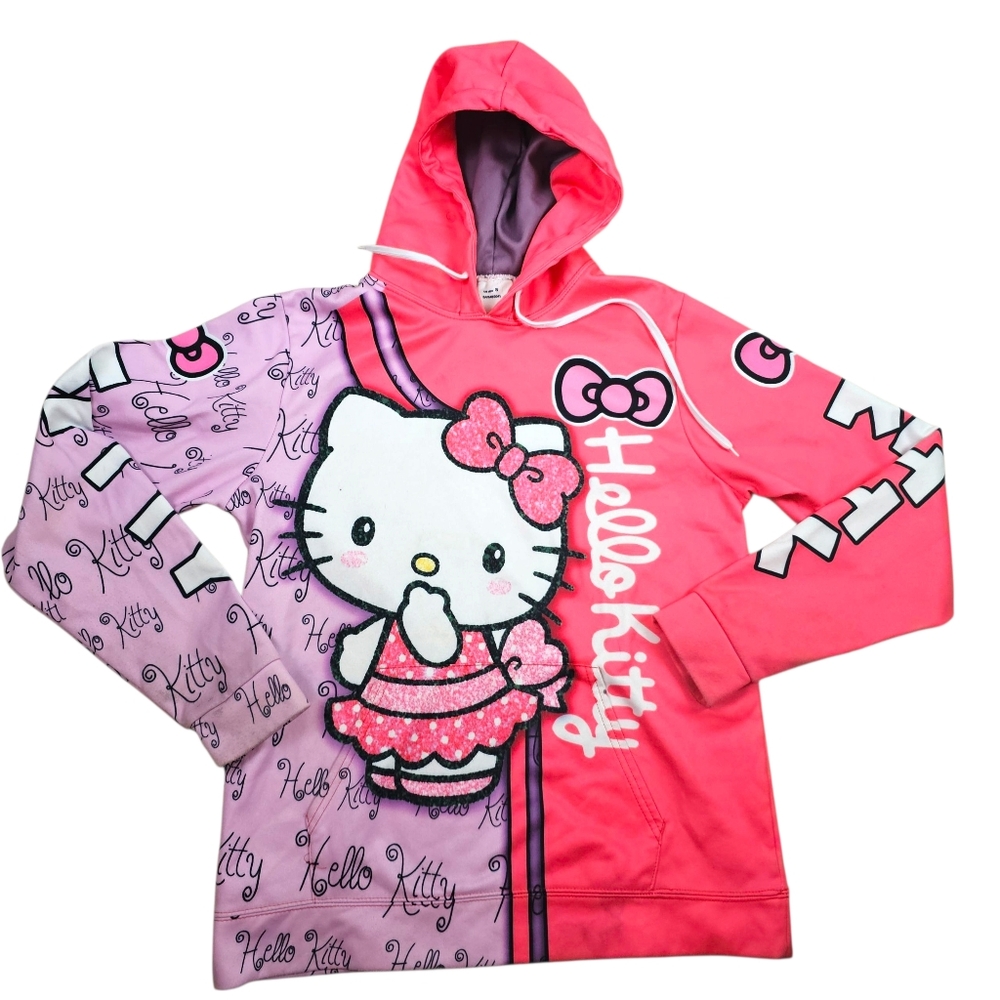 Hello Kitty Bright Pink Fleece Hoodie In Small